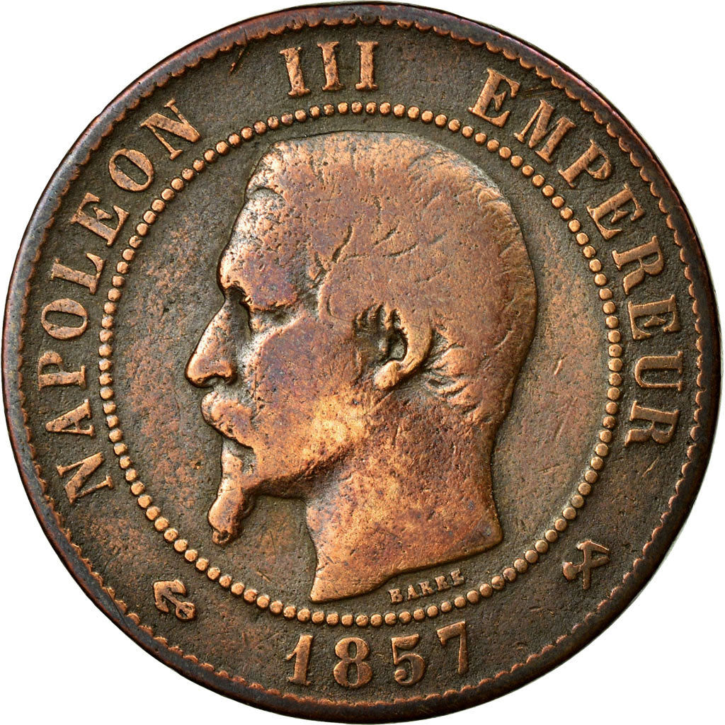 Coin, France, Napoleon III, Napoléon III, 10 Centimes, 1857, Rouen, VF(20-25)