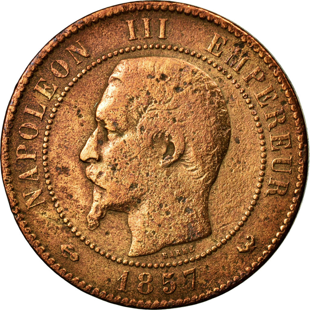 Moneta, Francia, Napoleon III, Napoléon III, 10 Centimes, 1857, Lille, B