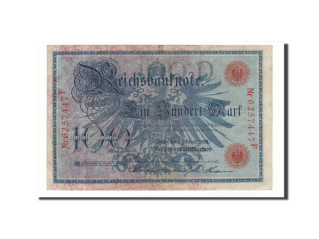 Banknote, Germany, 100 Mark, 1908, 1908-02-07, KM:33a, VF(30-35)
