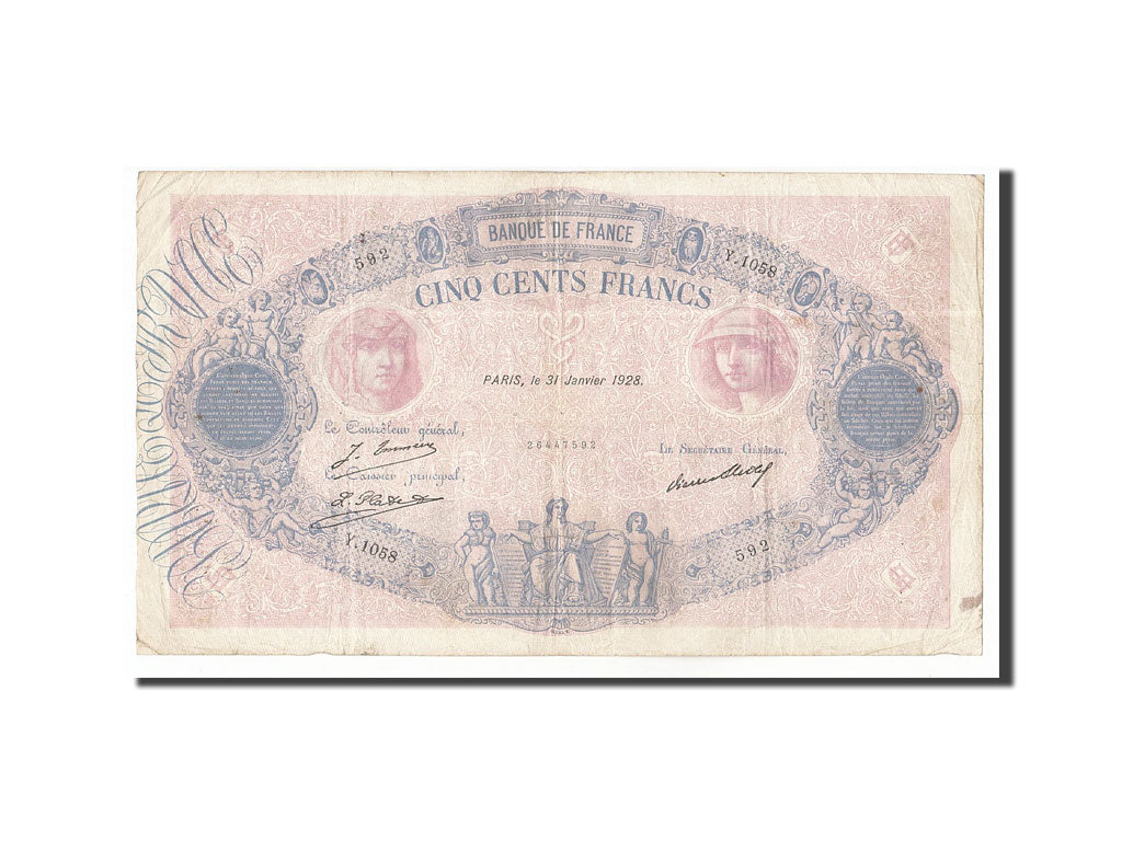 Billete, Francia, 500 Francs, 1928, 1928-01-31, BC+, Fayette:30.31, KM:66k