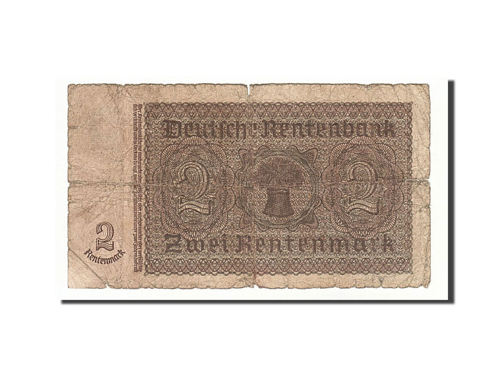 Banknote, Germany, 2 Rentenmark, 1937, 1937-01-30, KM:174b, F(12-15)