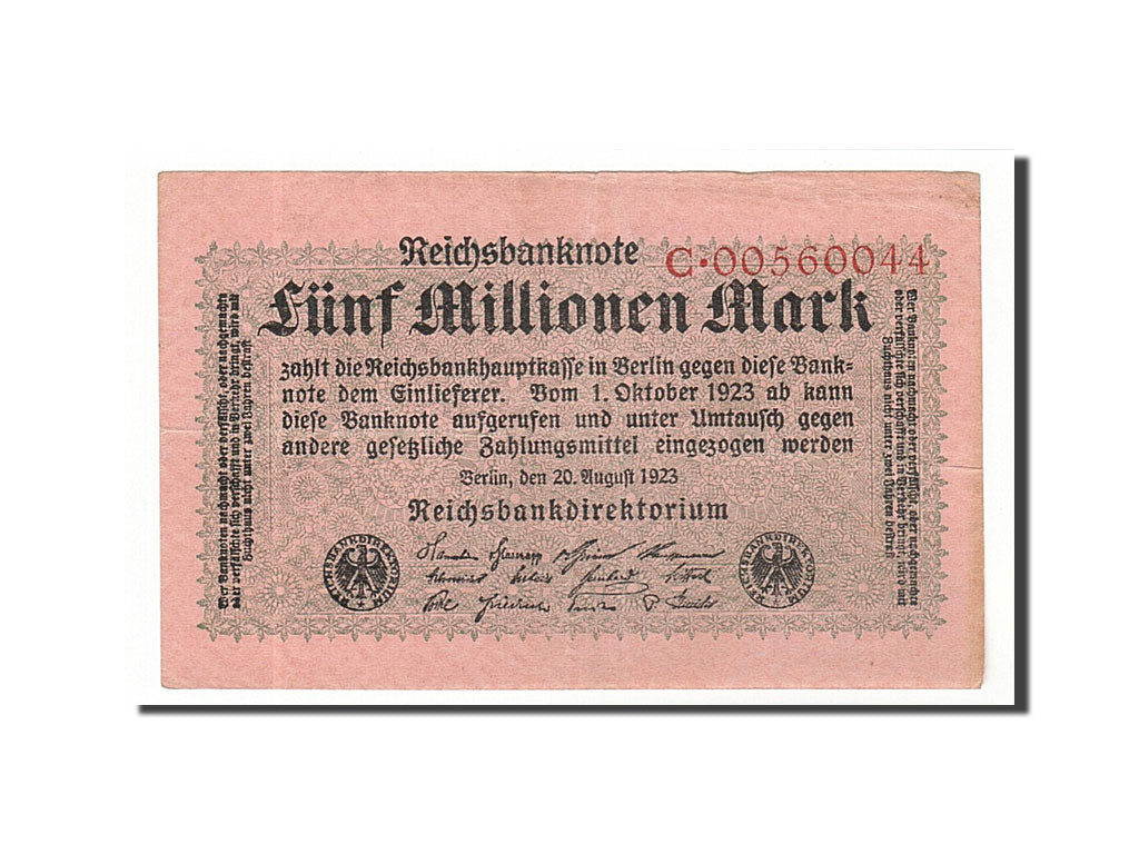 Banknote, Germany, 5 Millionen Mark, 1923, 1923-08-20, KM:105, EF(40-45)