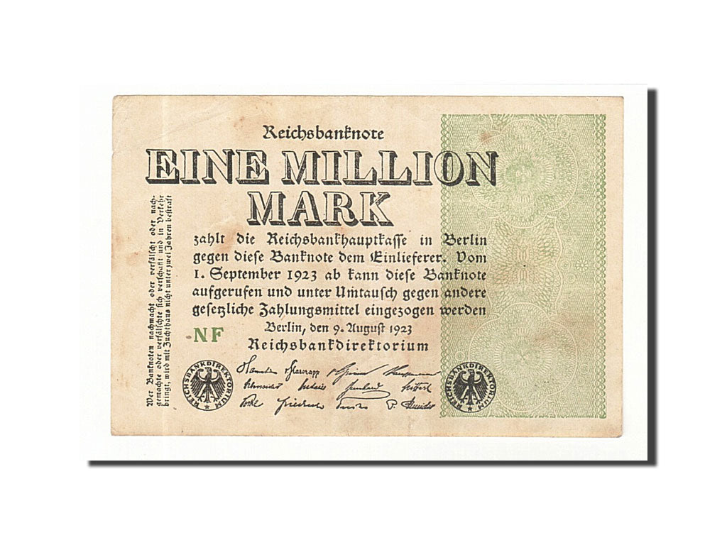 Banknote, Germany, 1 Million Mark, 1923, 1923-08-09, KM:102a, EF(40-45)