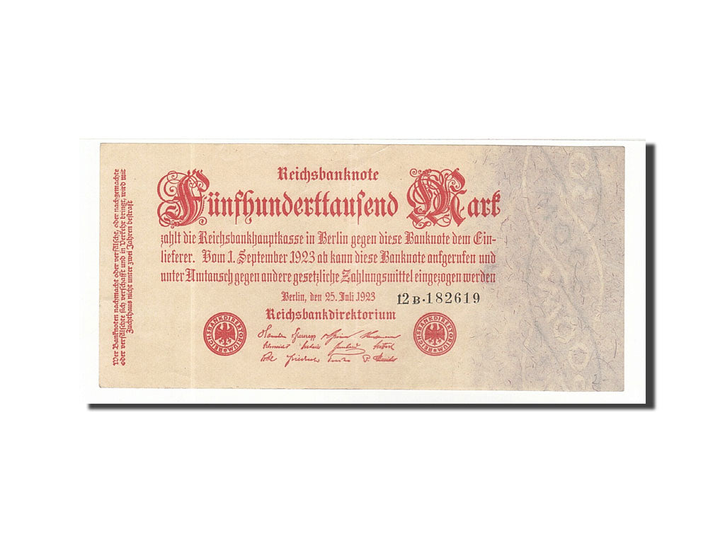 Banknote, Germany, 500,000 Mark, 1923, 1923-07-25, KM:92, AU(50-53)