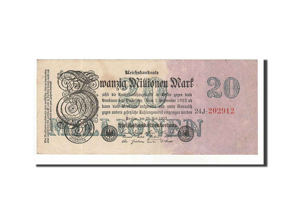 Banknote, Germany, 20 Millionen Mark, 1923, 1923-07-25, KM:97b, EF(40-45)