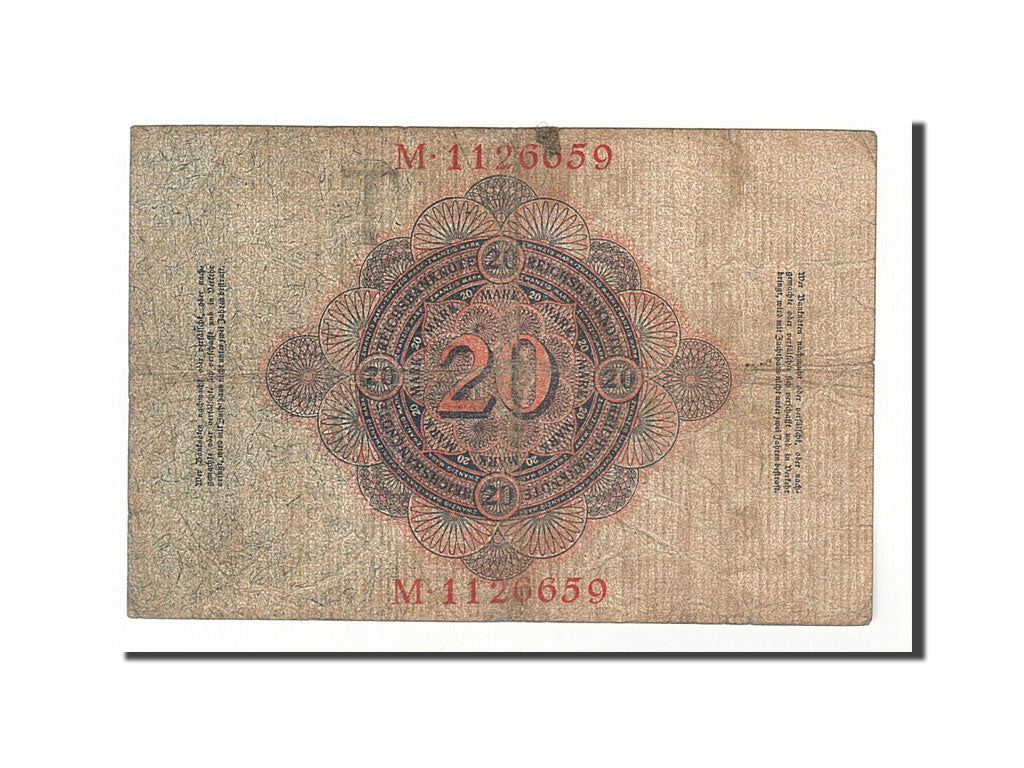 Billete, 20 Mark, 1914, Alemania, KM:46b, 1914-02-19, BC
