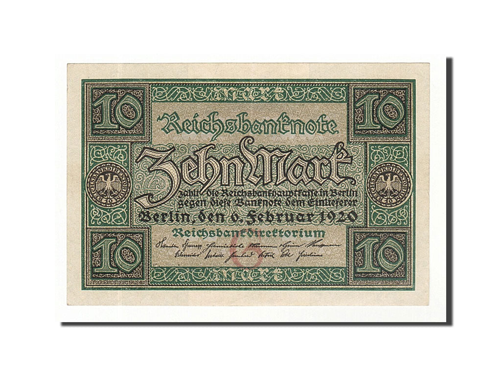 Banknote, Germany, 10 Mark, 1920, 1920-02-06, KM:67a, AU(55-58)