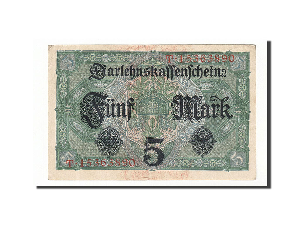 Banknot, Niemcy, 5 Mark, 1917, 1917-08-01, KM:56b, AU(55-58)