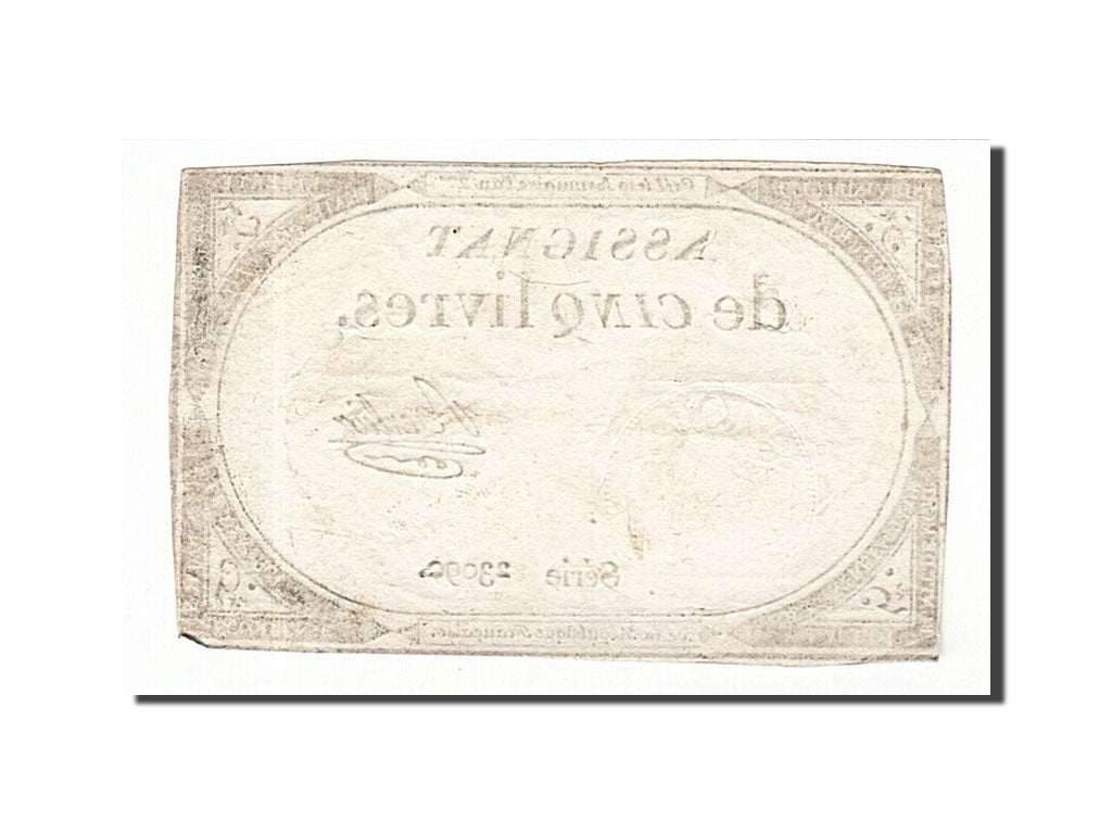 Billet, France, 5 Livres, 1793, 1793-10-31, Berlioz, TTB, KM:A76, Lafaurie:171