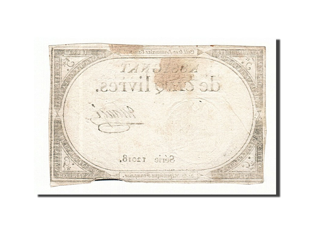 Biljet, Frankrijk, 5 Livres, 1793, Maugé, 1793-10-31, TTB, KM:A76, Lafaurie:171