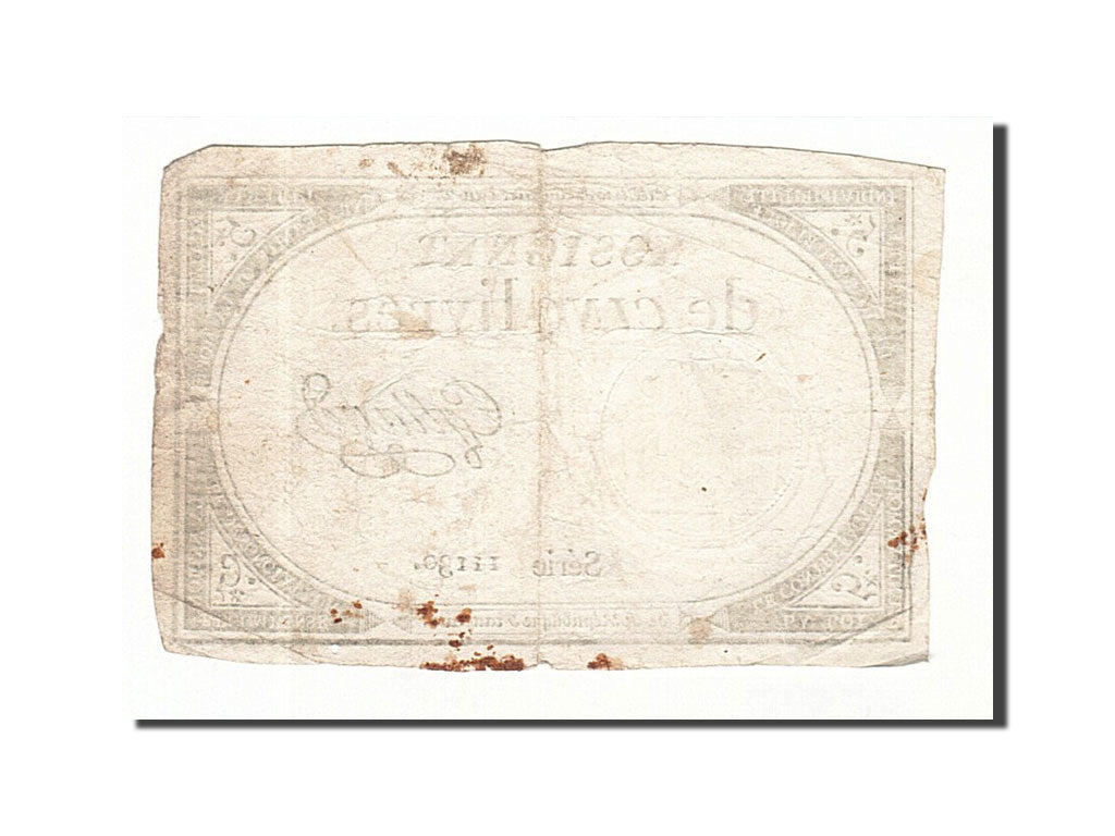 Biljet, Frankrijk, 5 Livres, 1793, Galland, 1793-10-31, TTB, KM:A76
