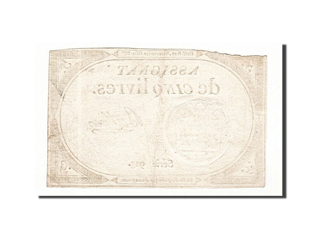 Billet, France, 5 Livres, 1793, 1793-10-31, Berthier, TB+, KM:A76, Lafaurie:171