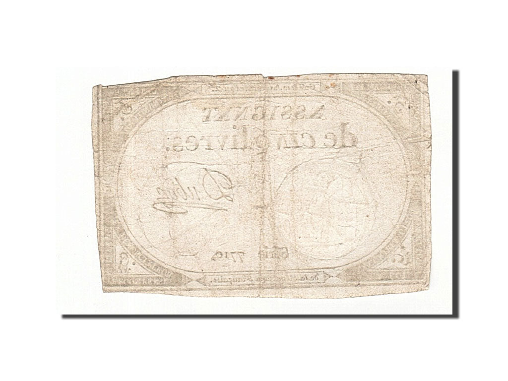 Billet, France, 5 Livres, 1793, 1793-10-31, Dubosc, TB+, KM:A76, Lafaurie:171