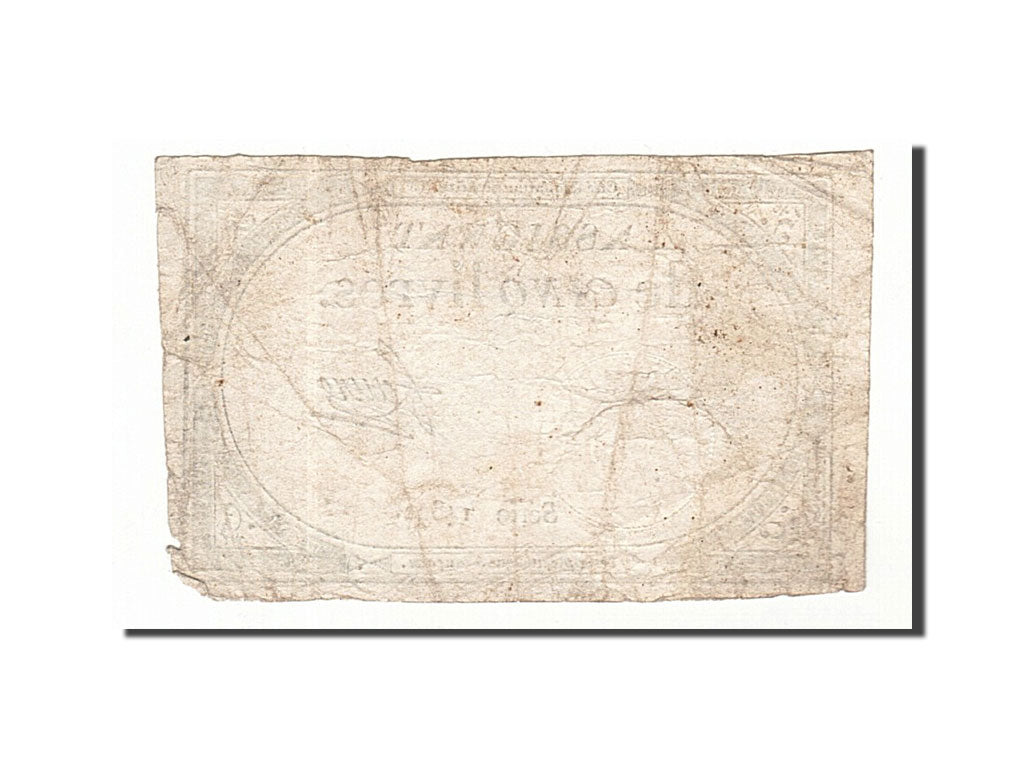 Banknote, France, 5 Livres, 1793, Faure, 1793-10-31, VF(20-25), KM:A76