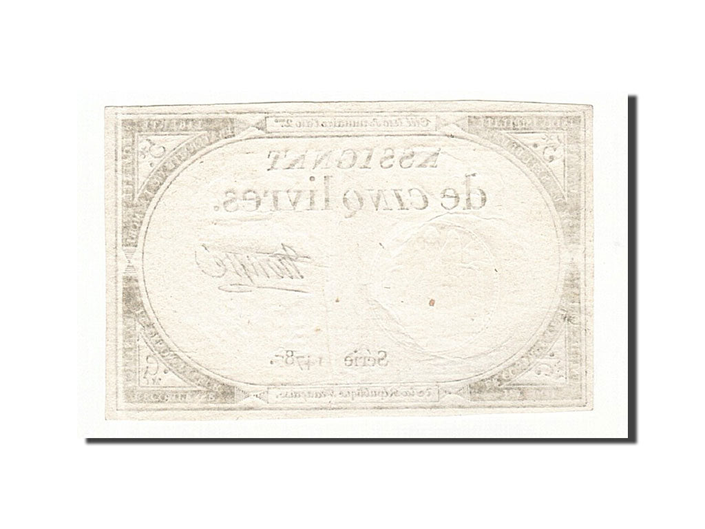 Biljet, Frankrijk, 5 Livres, 1793, Troupé, 1793-10-31, TTB+, KM:A76