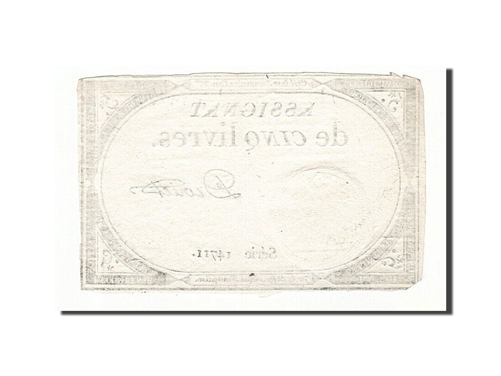 Biljet, Frankrijk, 5 Livres, 1793, Drouet, 1793-10-31, TTB+, KM:A76