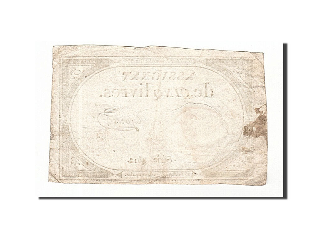 Biljet, Frankrijk, 5 Livres, 1793, Goust, 1793-10-31, TTB, KM:A76, Lafaurie:171