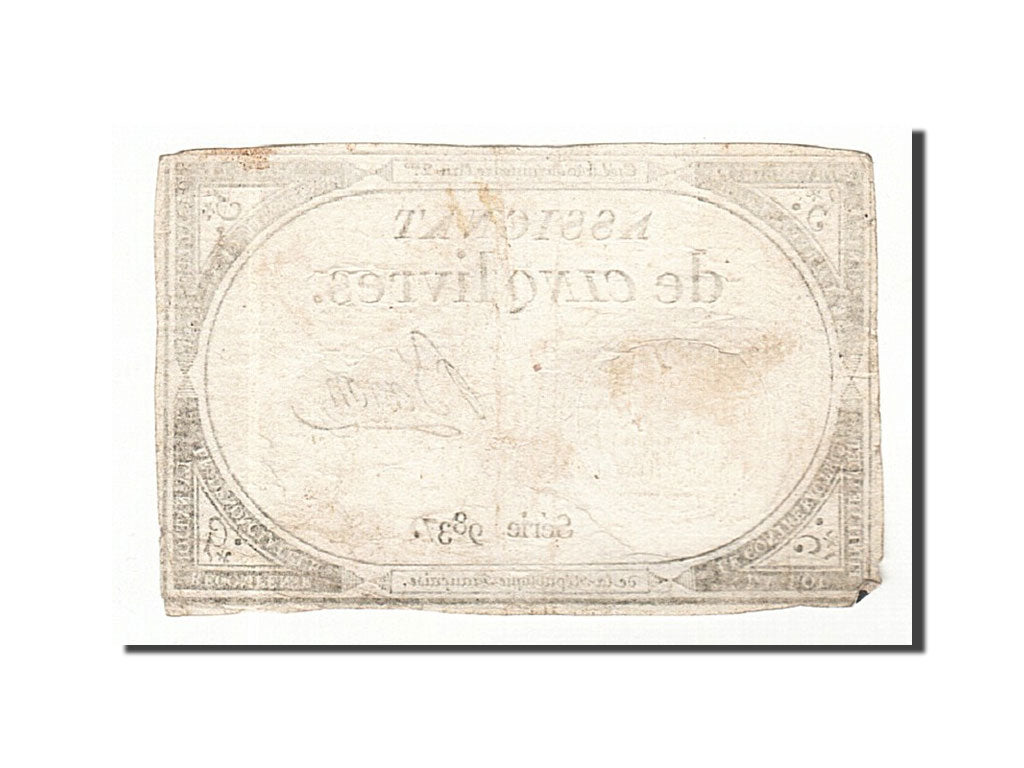 Biljet, Frankrijk, 5 Livres, 1793, Baron, 1793-10-31, TB+, KM:A76, Lafaurie:171
