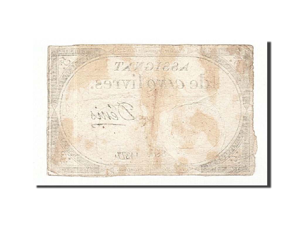 Biljet, Frankrijk, 5 Livres, 1793, Denis, 1793-10-31, TB, KM:A76, Lafaurie:171