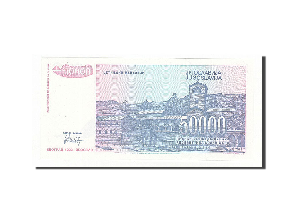 Banknote, Yugoslavia, 50,000 Dinara, 1993, 1993, KM:130, UNC(65-70)