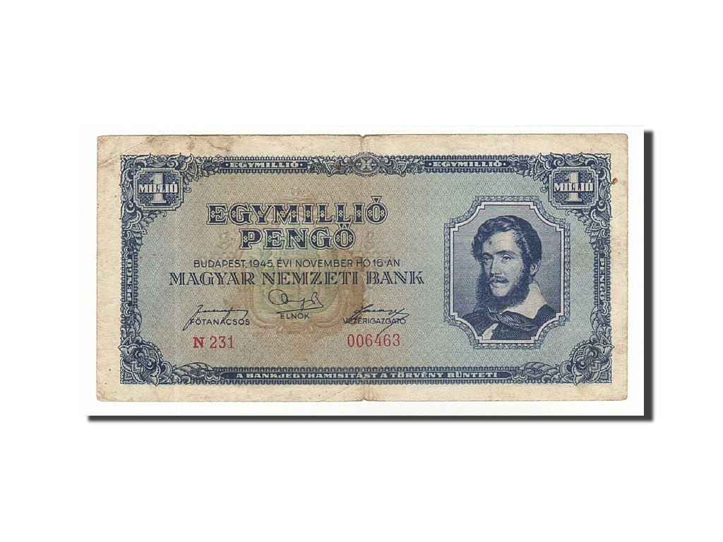Banknote, Hungary, 1,000,000 Pengö, 1945, 1945-11-16, KM:122, VF(20-25)
