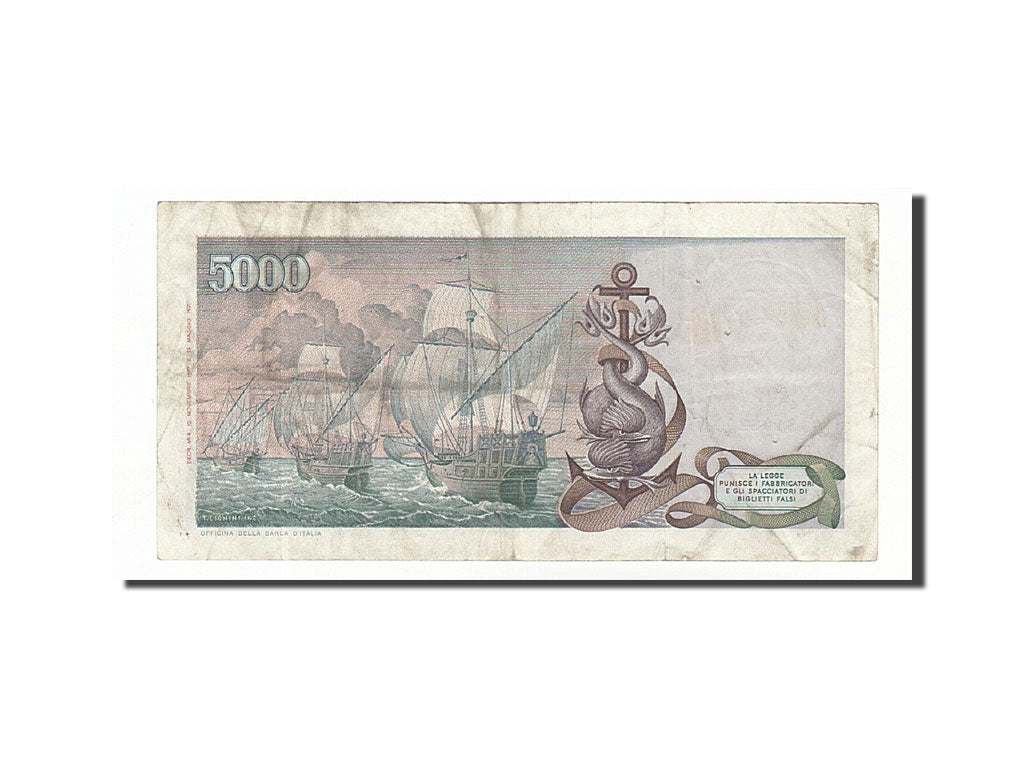 Geldschein, Italien, 5000 Lire, 1977, 1977-11-10, KM:102c, S+