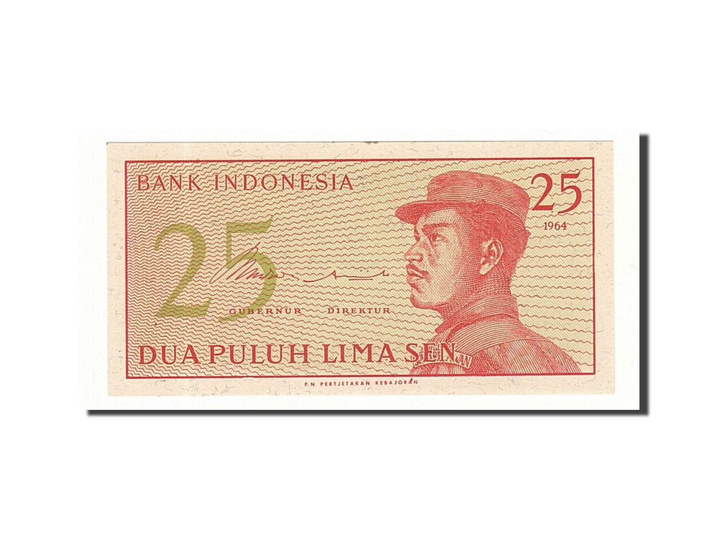 Banknote, Indonesia, 25 Sen, 1964, 1964, KM:93a, UNC(63)