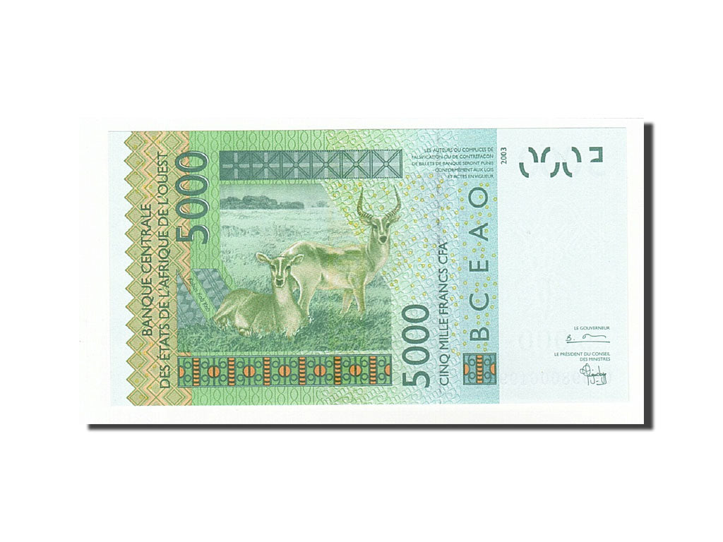 Banknote, West African States, 5000 Francs, 2003, 2003, KM:717Ka, UNC(65-70)