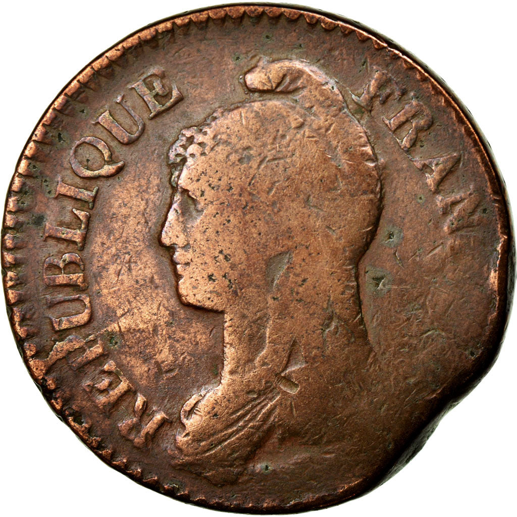 Coin, France, Dupré, Decime, 1799, Limoges, VG(8-10), Bronze, KM:644.7