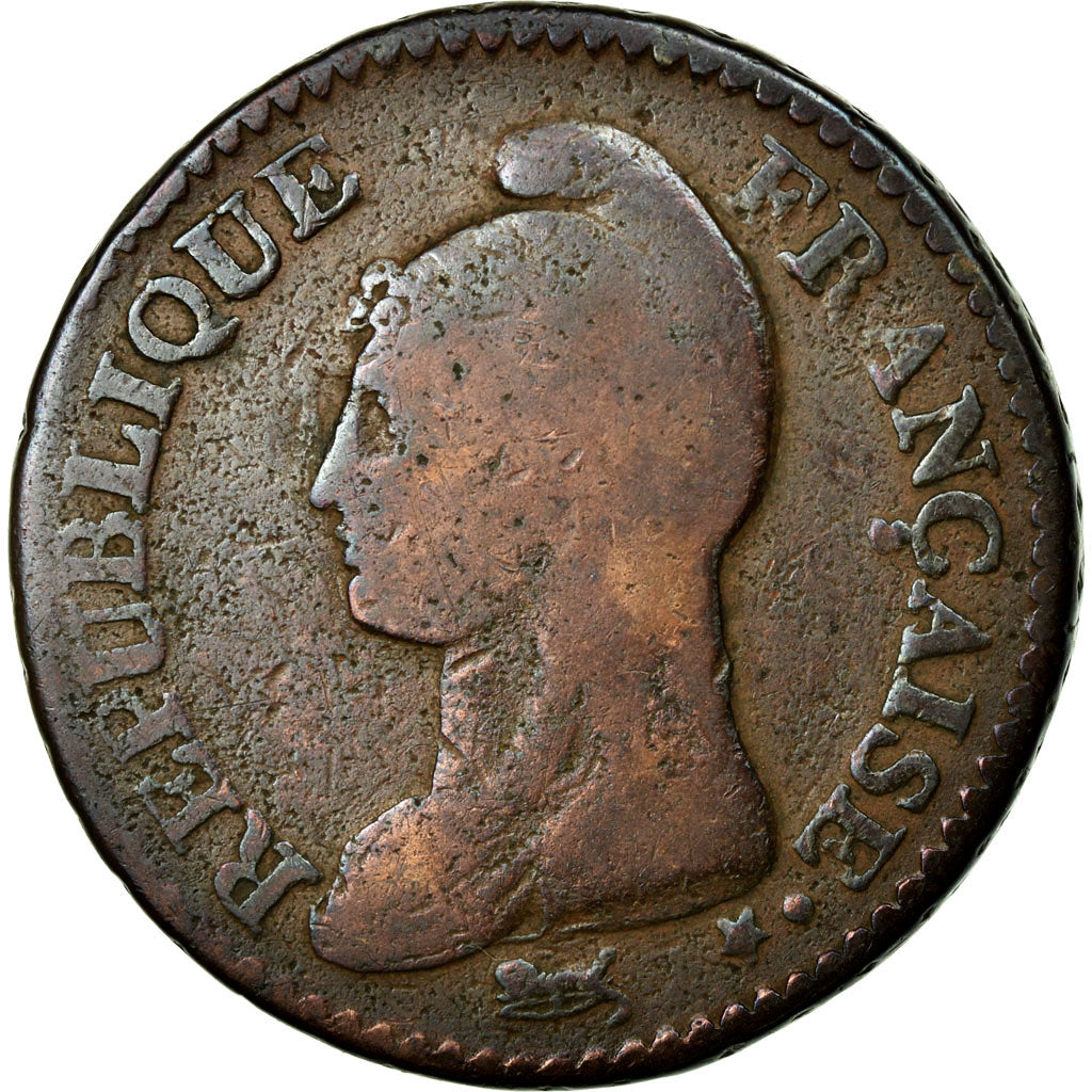 Coin, France, Dupré, Decime, 1796, Strasbourg, F(12-15), Bronze, KM:644.4