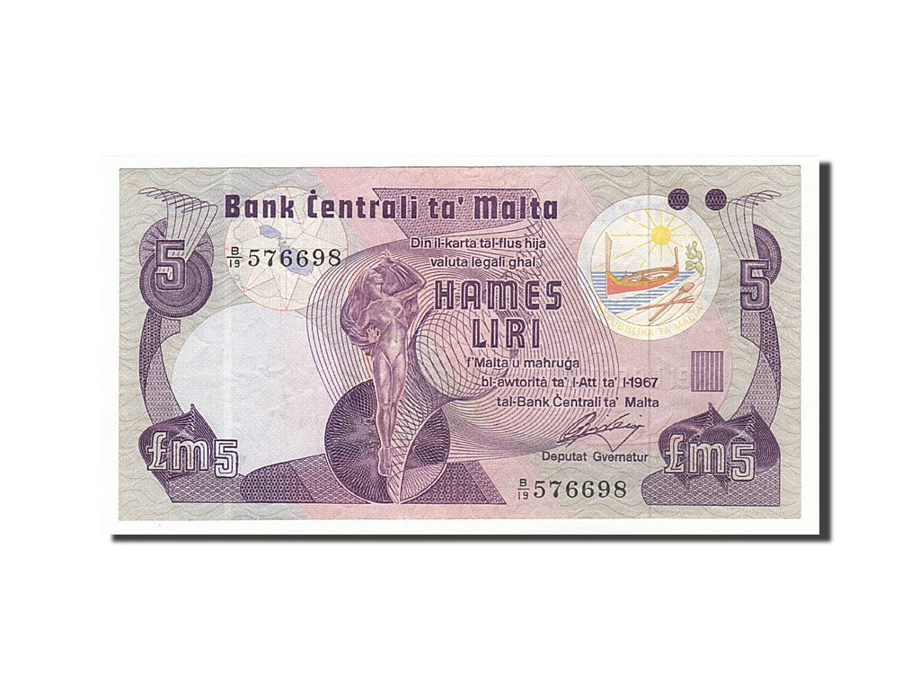 Geldschein, Malta, 5 Liri, 1979, Undated, KM:35b, SS