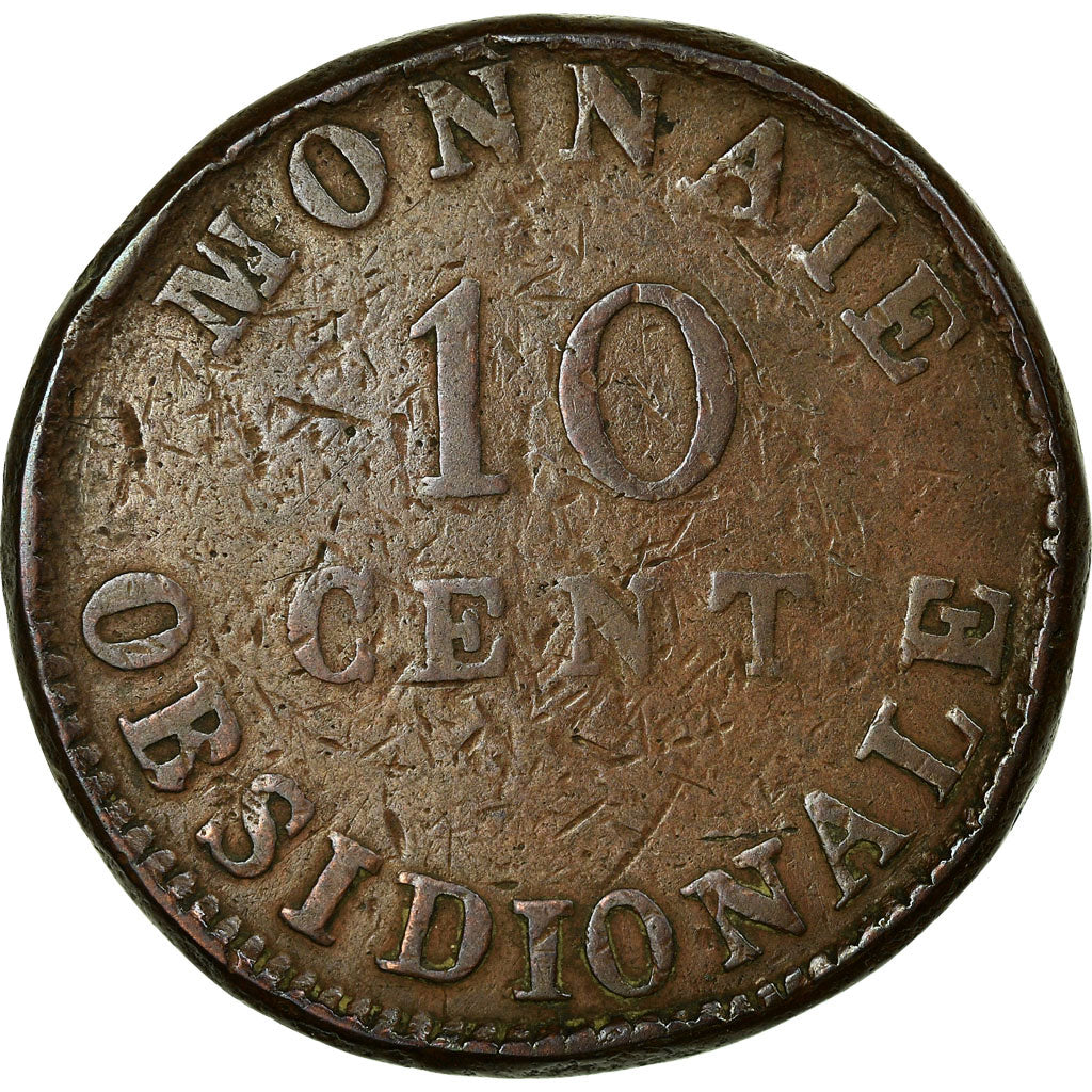 Coin, FRENCH STATES, ANTWERP, 10 Centimes, 1814, Anvers, F(12-15), Bronze