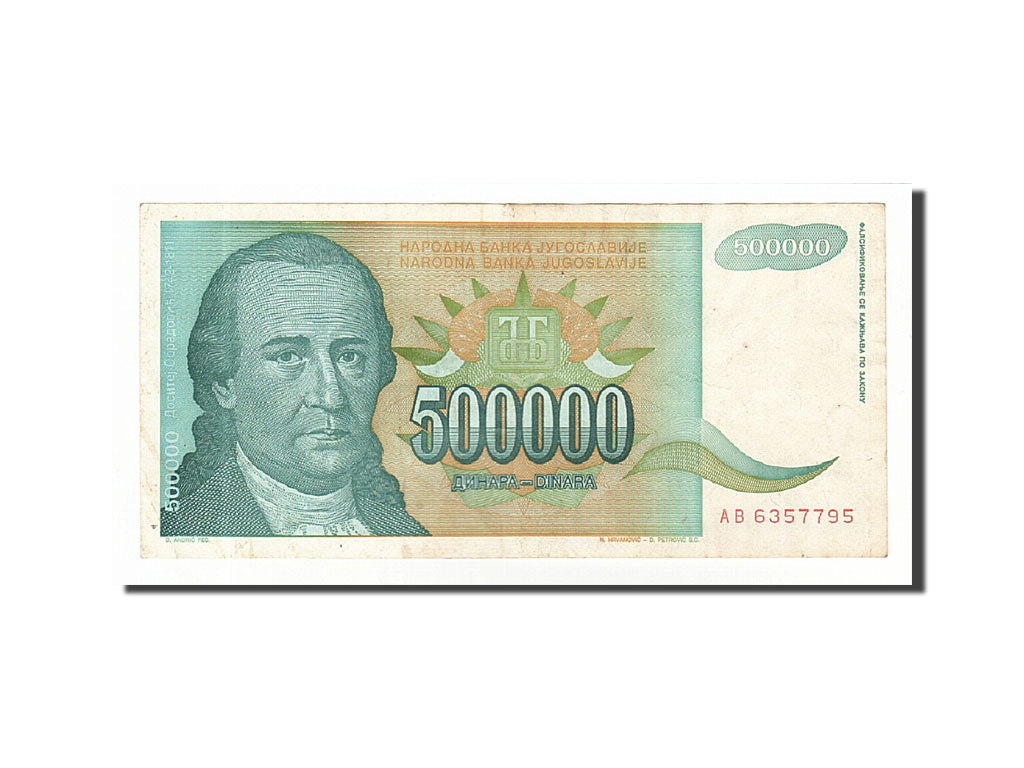 Banknote, Yugoslavia, 500,000 Dinara, 1993, 1993, KM:131, EF(40-45)