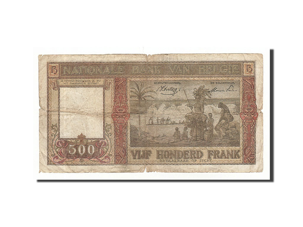 Geldschein, Belgien, 500 Francs, 1945, 1945-02-17, KM:127a, S