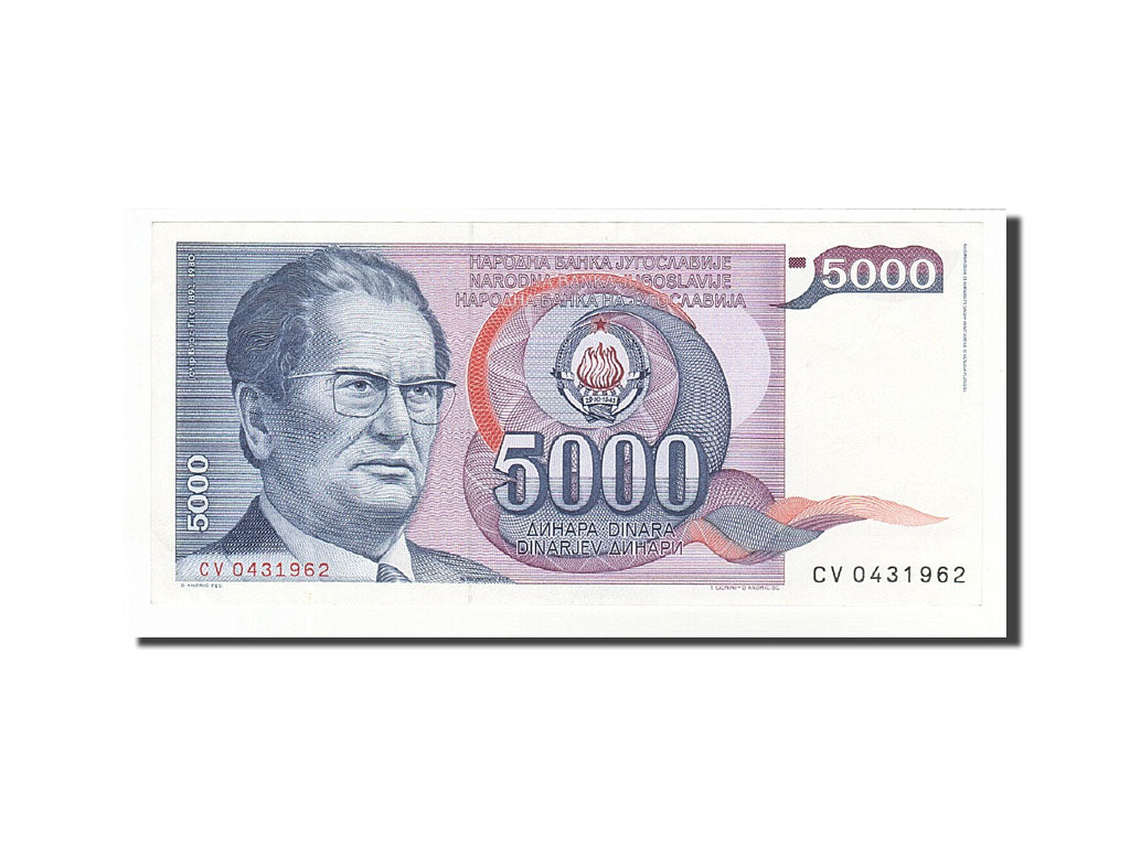 Banknote, Yugoslavia, 5000 Dinara, 1985, 1985-05-01, KM:93a, AU(50-53)