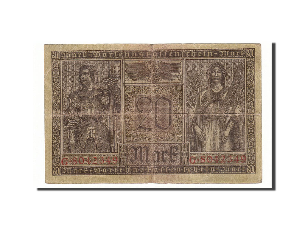 Banknote, Germany, 20 Mark, 1918, 1918-02-20, KM:57, VF(20-25)