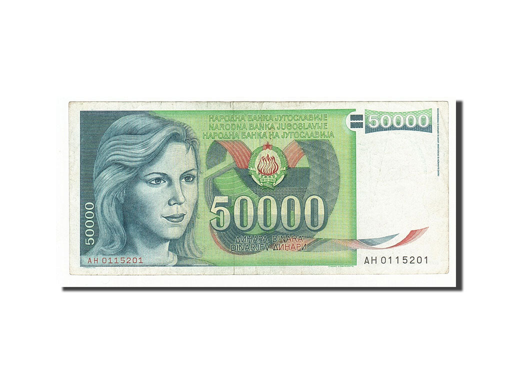 Banconote, Iugoslavia, 50,000 Dinara, 1988, KM:96, 1988-05-01, MB+