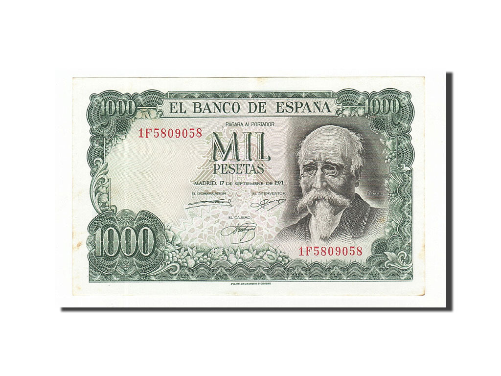 Banknot, Hiszpania, 1000 Pesetas, 1971, 1971-09-17, KM:154, AU(55-58)