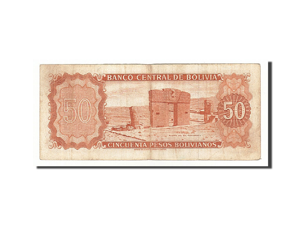 Geldschein, Bolivien, 50 Pesos Bolivianos, 1962, 1962-07-13, KM:162a, S