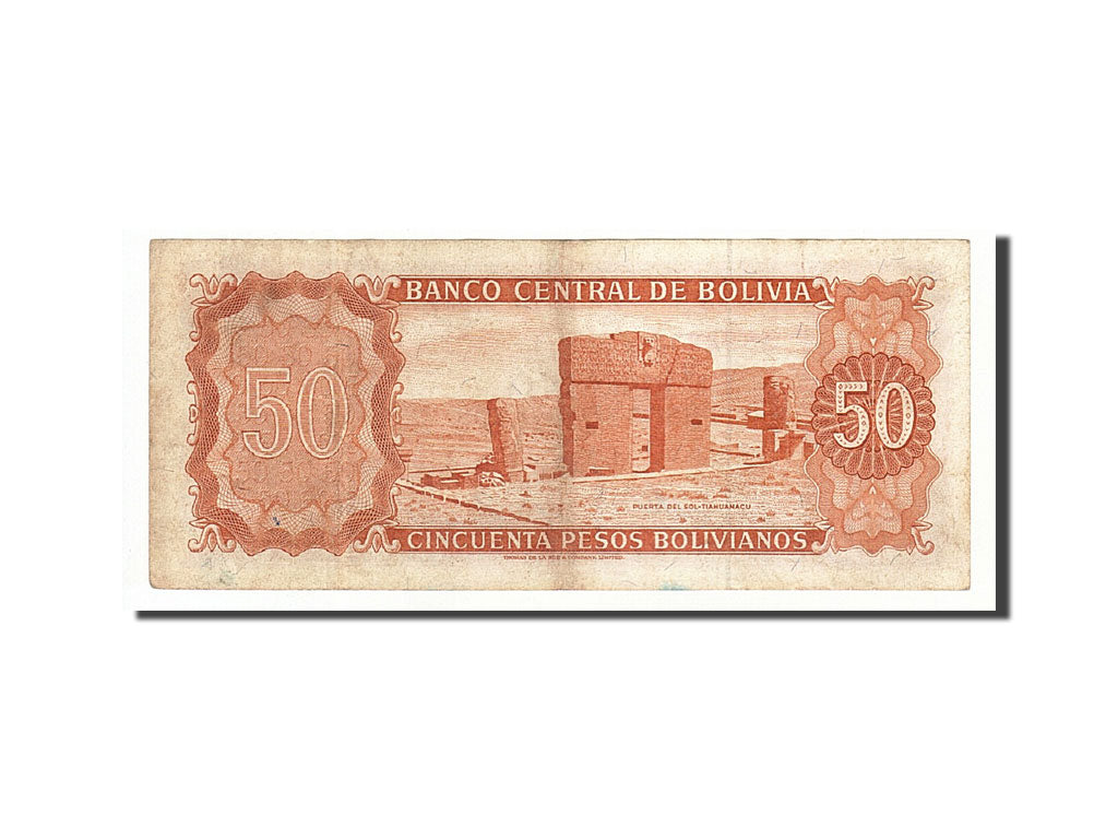 Billet, Bolivie, 50 Pesos Bolivianos, 1962, 1962-07-13, KM:162a, TB+