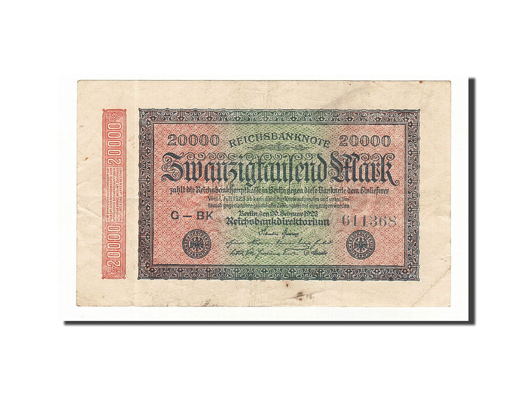 Banknote, Germany, 20,000 Mark, 1923, 1923-02-20, KM:85a, EF(40-45)