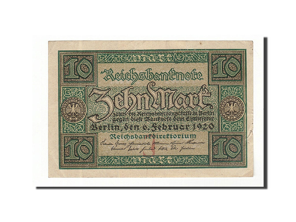 Banknote, Germany, 10 Mark, 1920, 1920-02-06, KM:67a, AU(50-53)