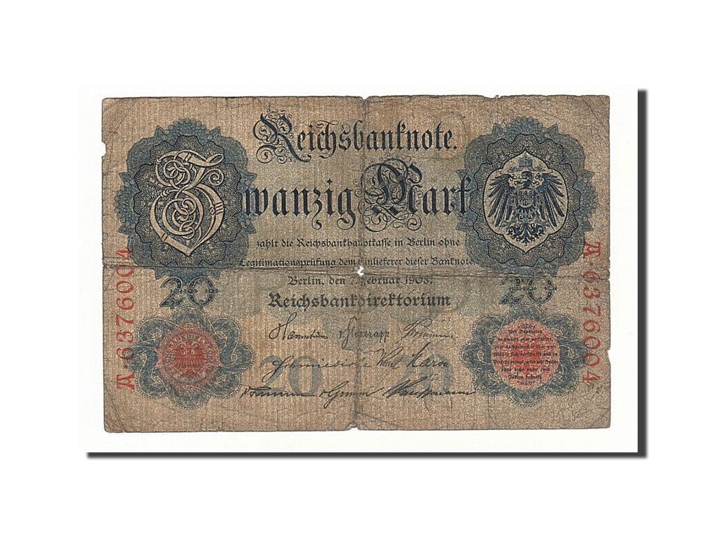 Biljet, Duitsland, 20 Mark, 1908, 1908-02-07, KM:31, B