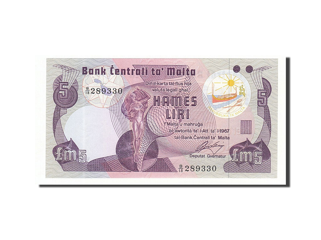 Banknote, Malta, 5 Liri, 1979, Undated, KM:35b, UNC(65-70)