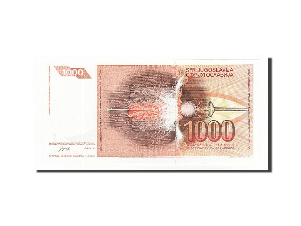 Banknote, Yugoslavia, 1000 Dinara, 1990, 1990-11-26, KM:107, UNC(65-70)