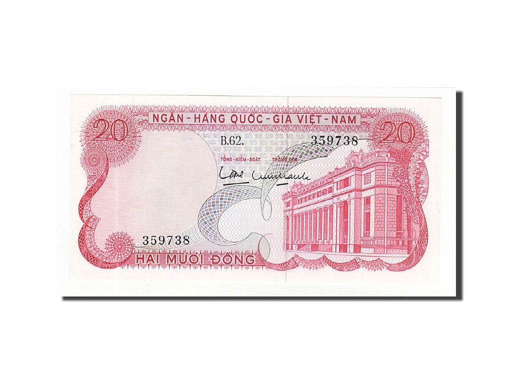 Biljet, Zuid Viëtnam, 20 D<ox>ng, 1969-1971, Undated (1969), KM:24a, NIEUW