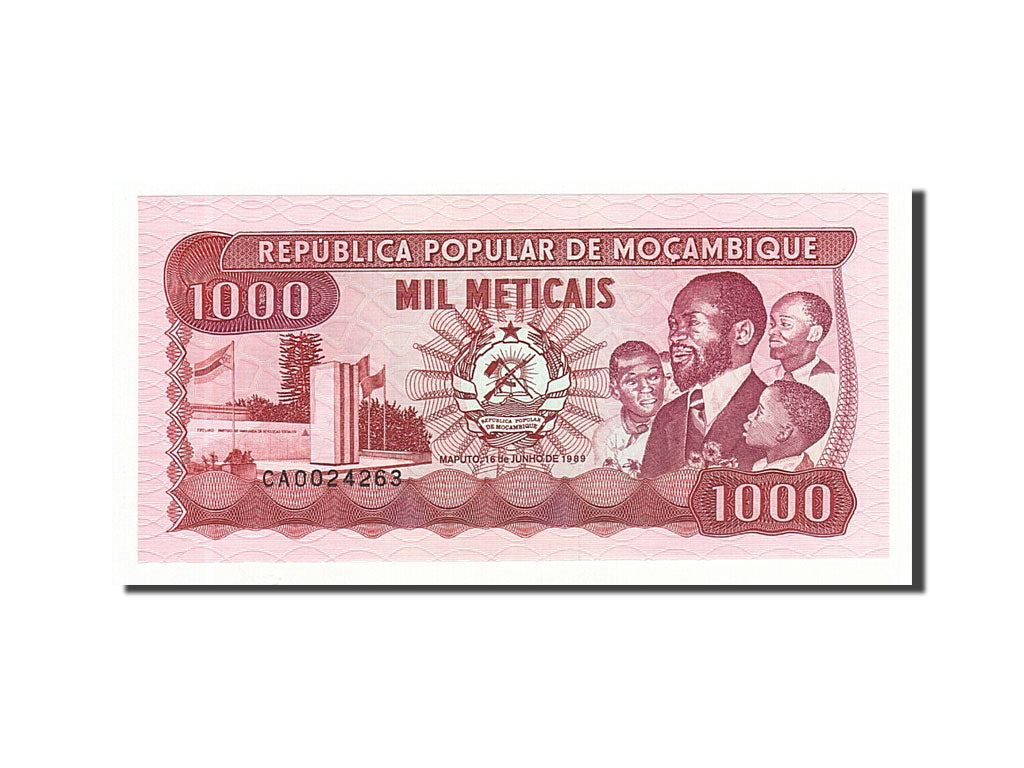 Biljet, Mozambique, 1000 Meticais, 1983-1988, 1989-06-16, KM:132c, NIEUW