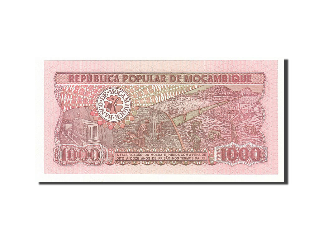 Biljet, Mozambique, 1000 Meticais, 1983-1988, 1989-06-16, KM:132c, NIEUW