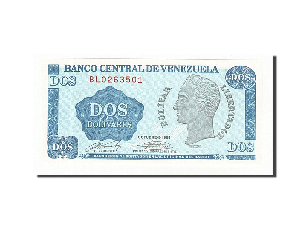 Banconote, Venezuela, 2 Bolivares, 1989, KM:69, 1989-10-05, FDS