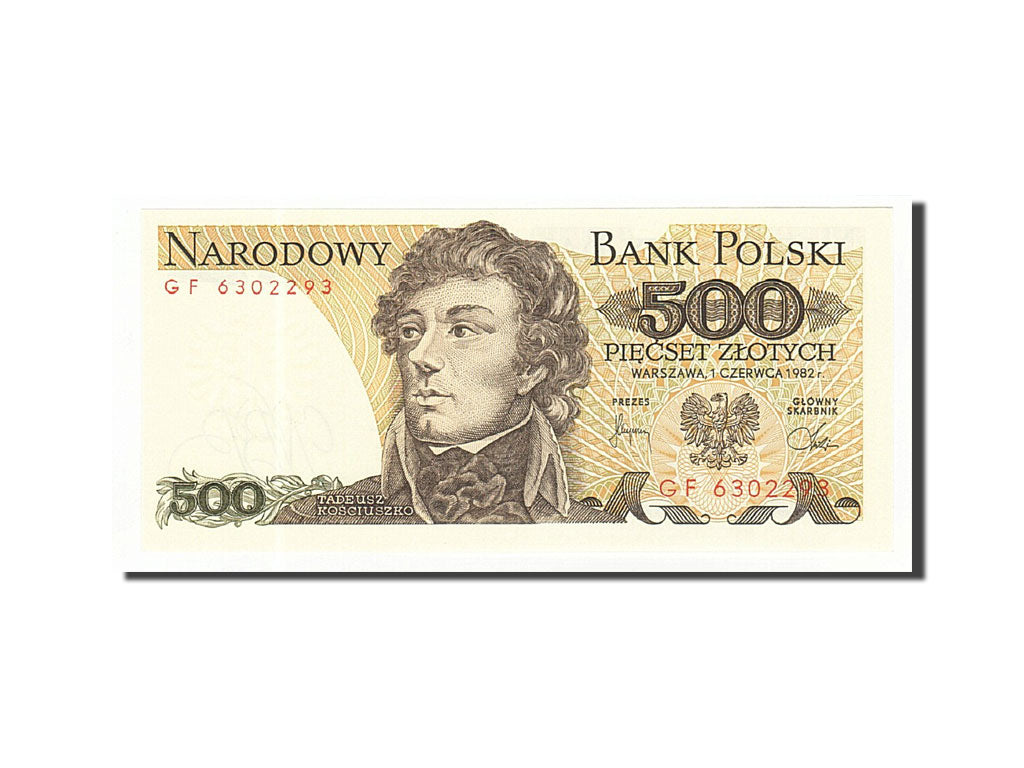 Banknote, Poland, 500 Zlotych, 1974-1982, 1982, KM:145d, UNC(65-70)